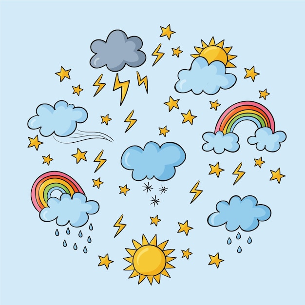 Free vector hand drawn weather effects