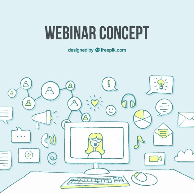 Hand drawn webinar concept