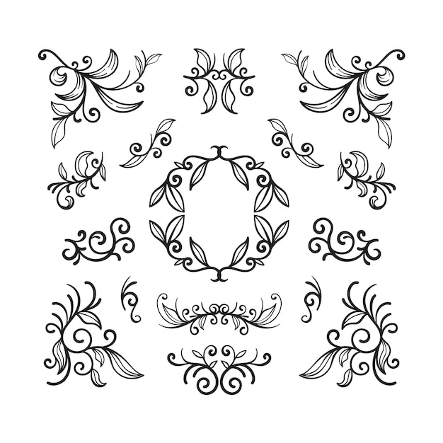 Free vector hand drawn wedding album ornaments