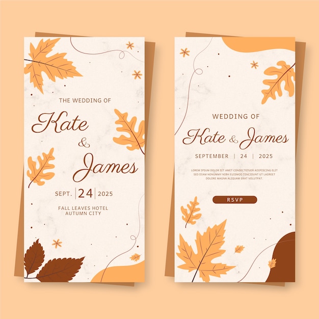 Hand drawn wedding banners vertical