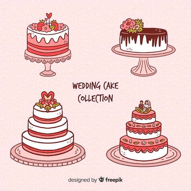 Hand drawn wedding cake collection