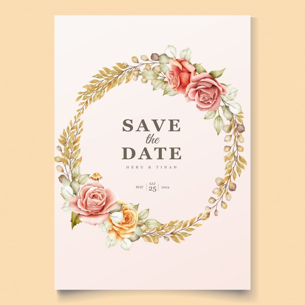 Hand drawn wedding card template