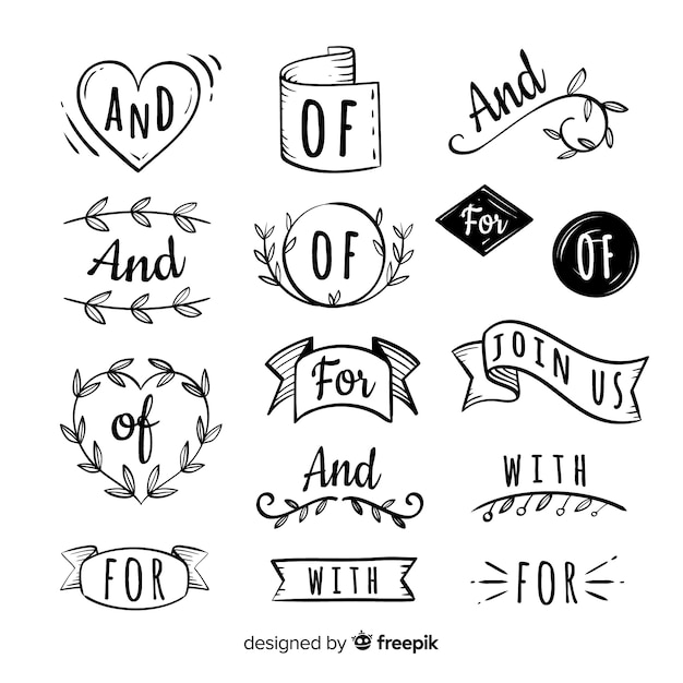 Free Vector hand drawn wedding catchword