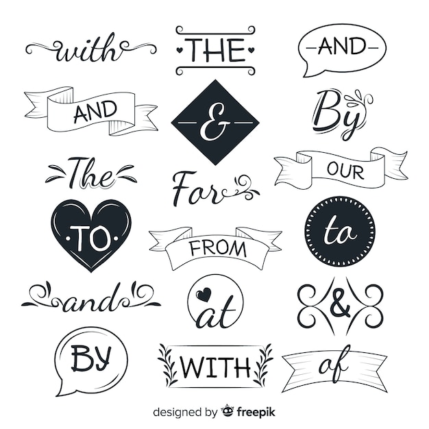 Free Vector hand drawn wedding catchword