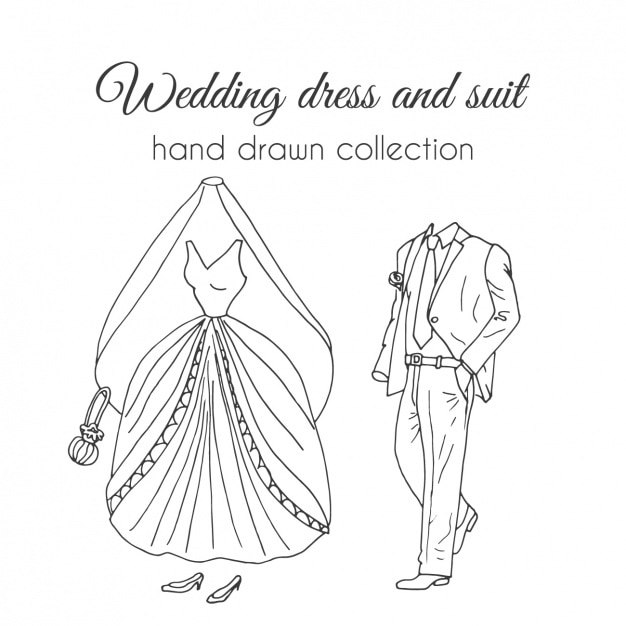 Free Vector hand drawn wedding clothes set