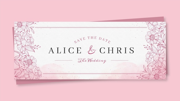 Free vector hand drawn wedding facebook cover