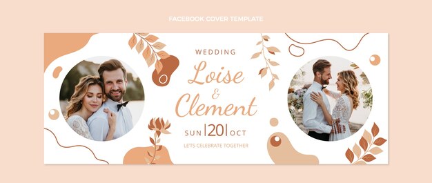 Hand drawn wedding facebook cover