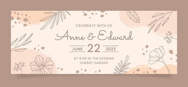 Hand drawn wedding facebook cover