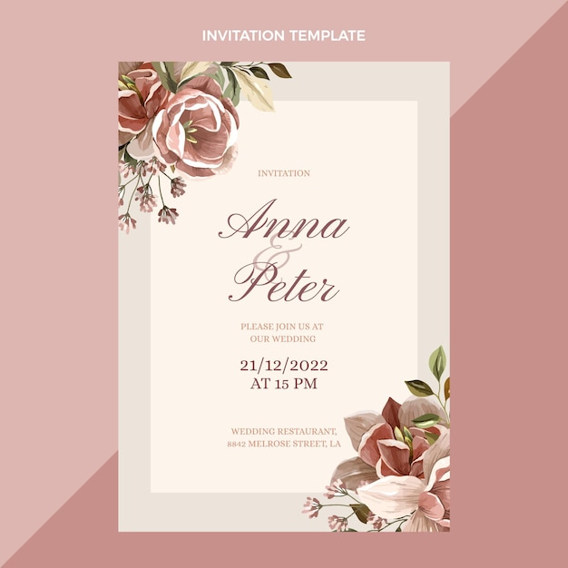 Hand drawn wedding invitation template