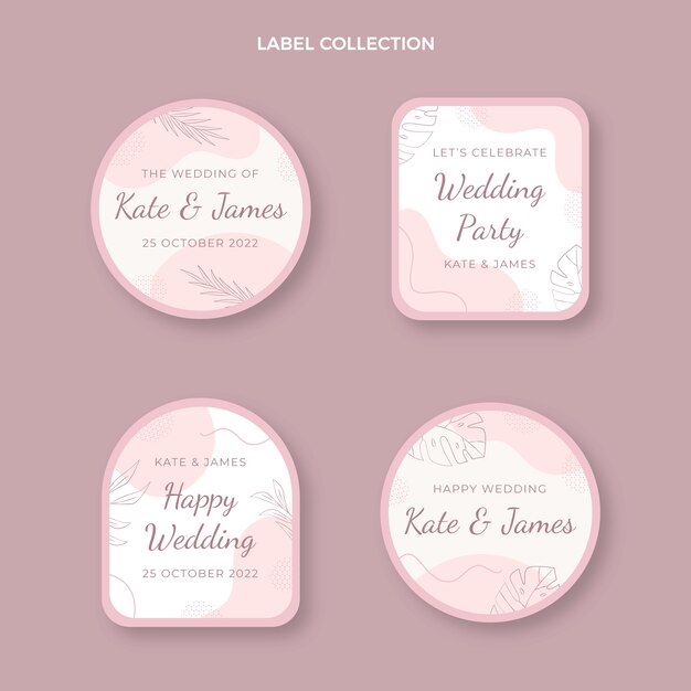 Hand drawn wedding labels