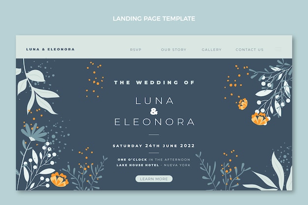 Free Vector hand drawn wedding landing page