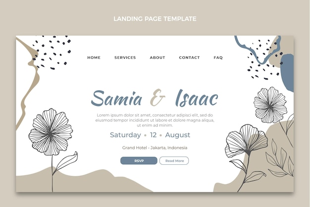 Free Vector hand drawn wedding landing page