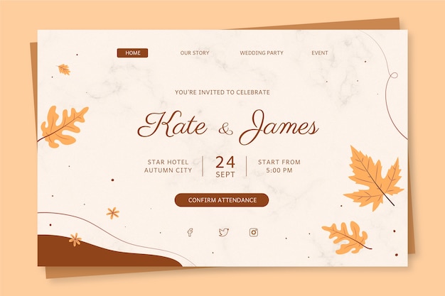 Hand drawn wedding landing page