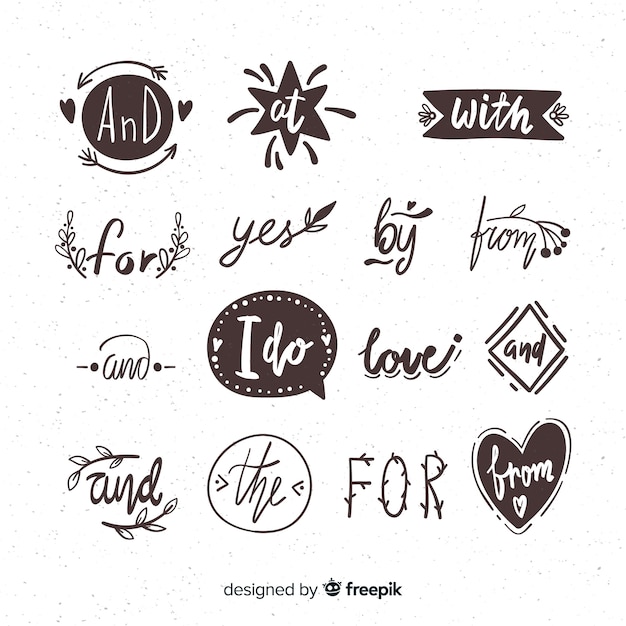 Free Vector hand drawn wedding ornament collection