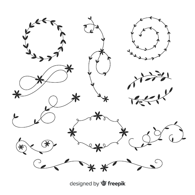 Free Vector hand drawn wedding ornaments collection