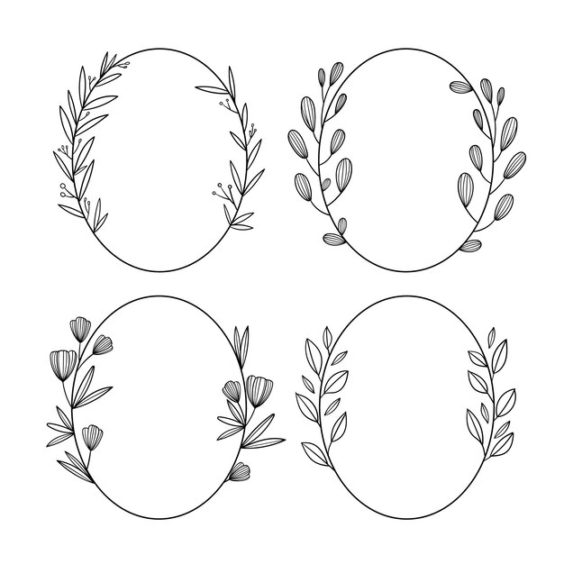 Hand drawn wedding ornaments collection