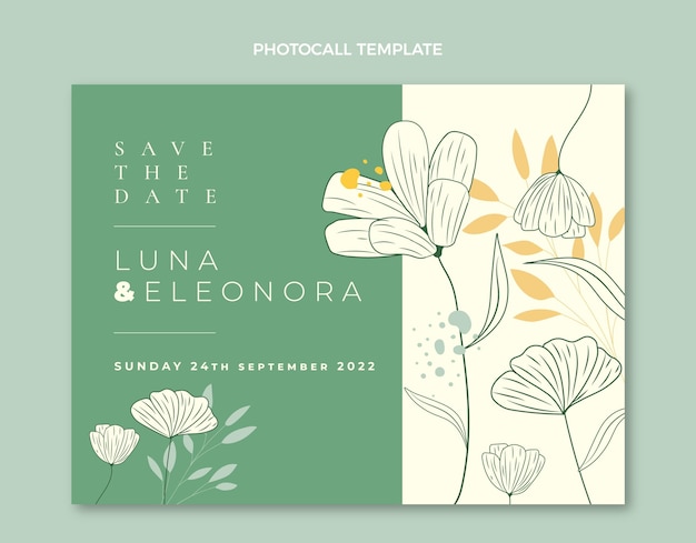 Free Vector hand drawn wedding photocall template