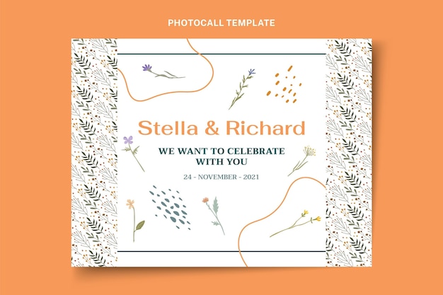 Free Vector hand drawn wedding photocall