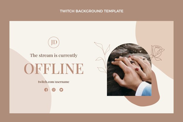 Hand drawn wedding planner twitch background