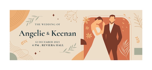 Free Vector hand drawn wedding template design