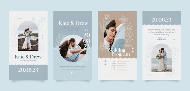 Hand drawn wedding template design