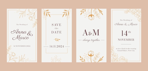 Hand drawn wedding template