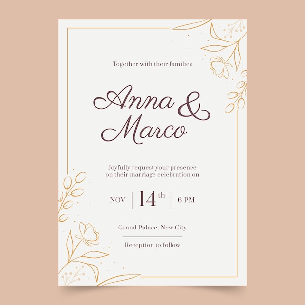 Hand drawn wedding template