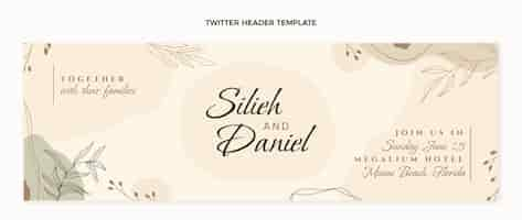 Free vector hand drawn wedding twitter header