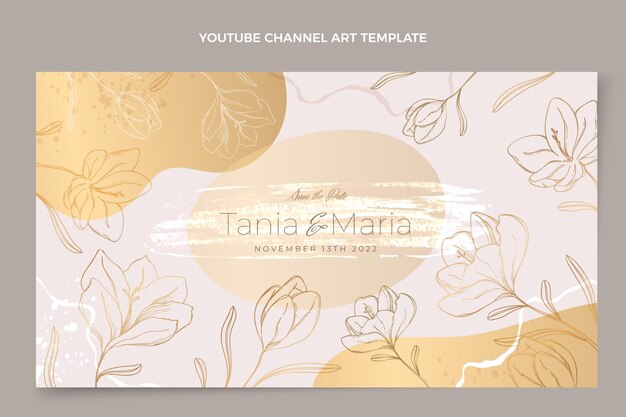 Hand drawn wedding youtube channel art