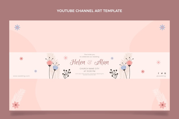 Hand drawn wedding youtube channel art