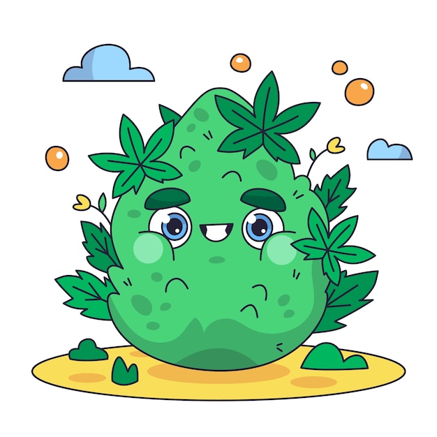 Free Vector hand drawn weed cartoon illustration