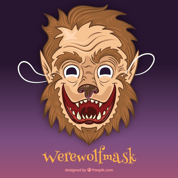 Free Vector hand drawn werewolf mask