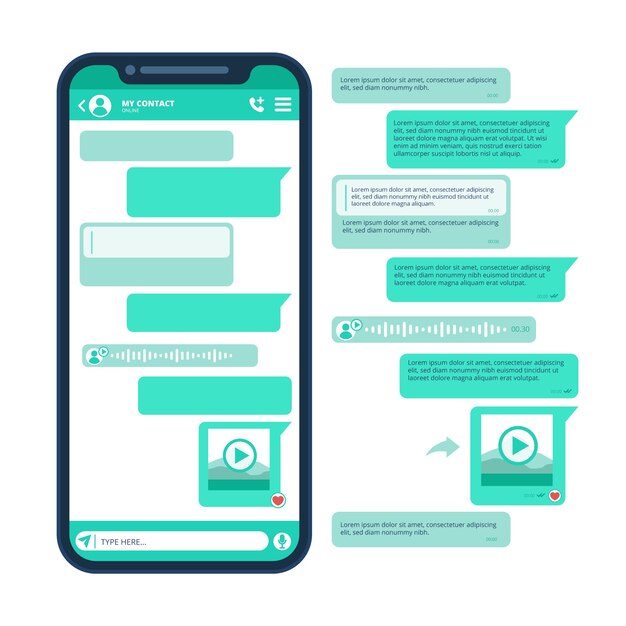 Hand drawn whatsapp chat template