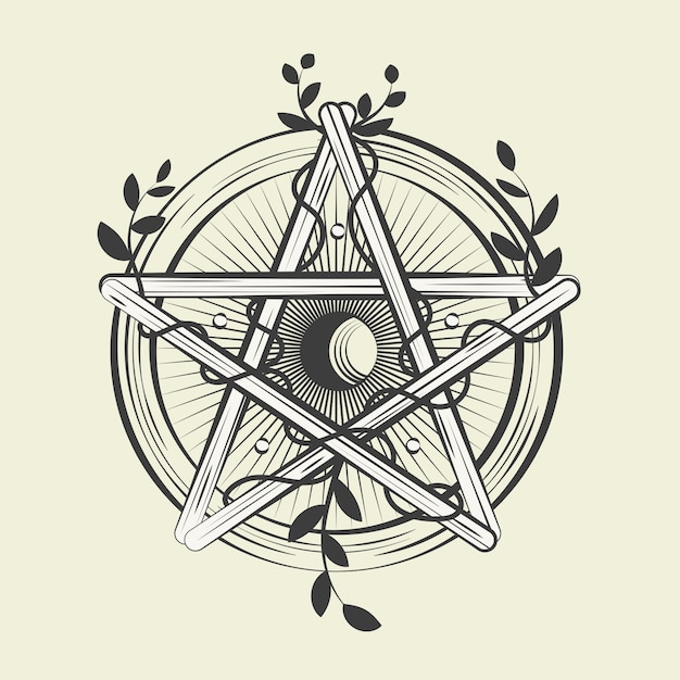 Free Vector hand drawn wiccan icons illustration