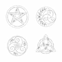 Free vector hand drawn wiccan icons