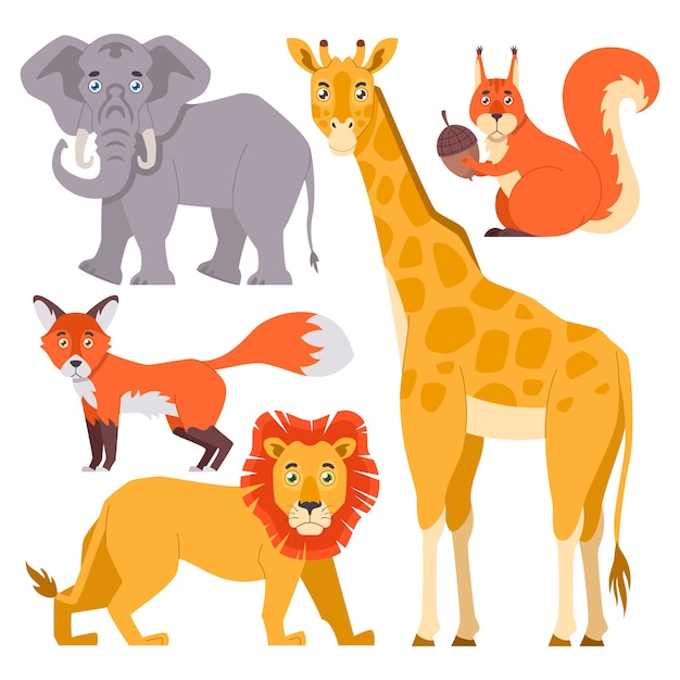 Free Vector hand drawn wild animals collection