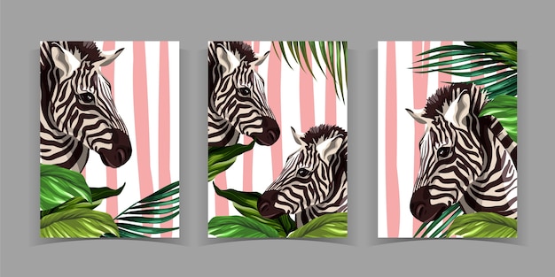 Free vector hand drawn wild animals cover collection