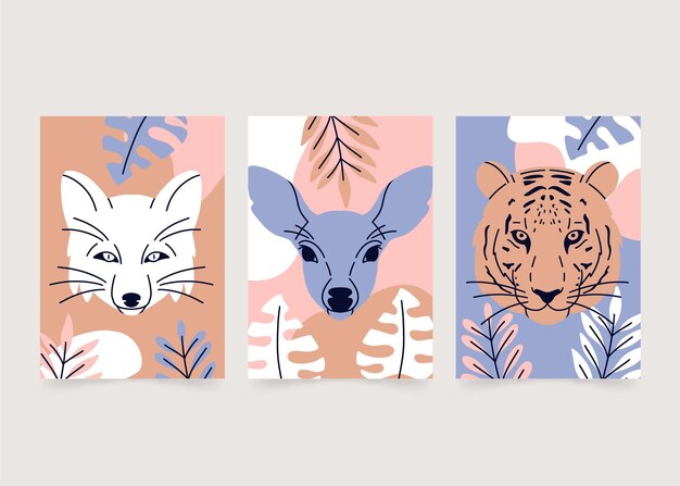 Hand drawn wild animals covers