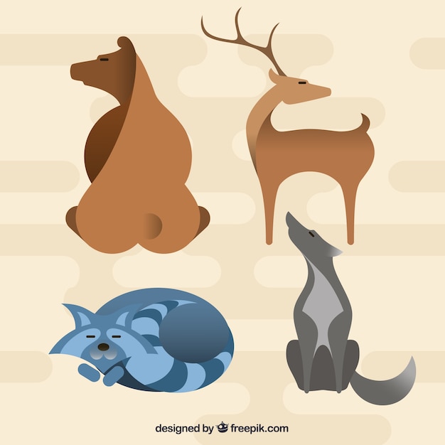 Free vector hand drawn wild animals pack