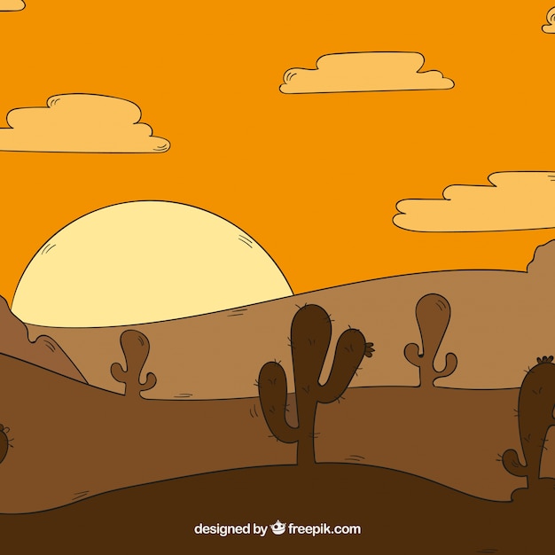 Free vector hand-drawn wild west background in brown tones