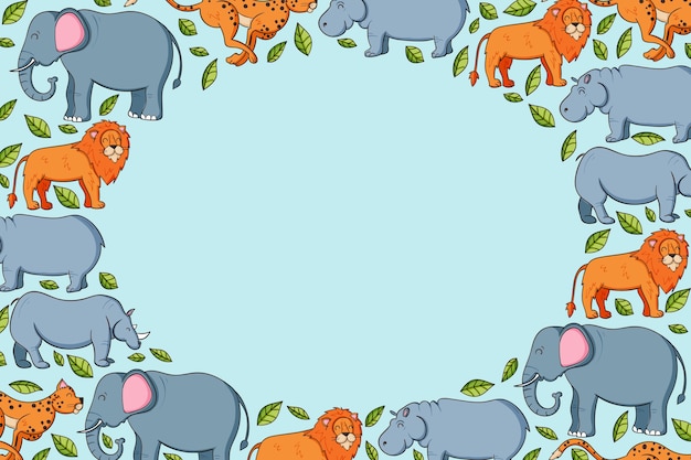 Free Vector hand drawn wildlife background