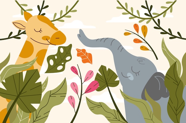 Free vector hand drawn wildlife background