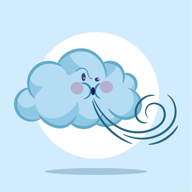 Free Vector hand drawn wind cartoon illustration