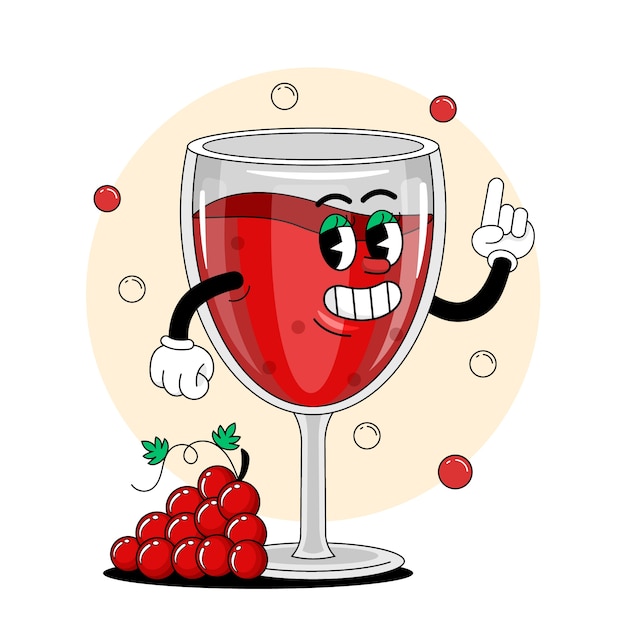 Free Vector hand drawn wine  cartoon illustration