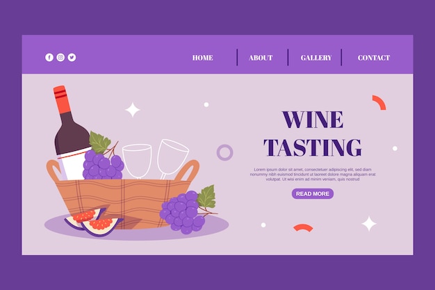 Free Vector hand drawn wine festival landing page