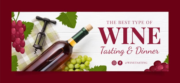 Hand drawn wine tasting facebook cover