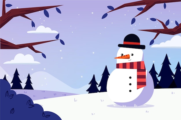 Free Vector hand drawn winter background