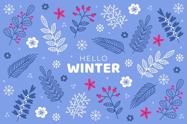 Hand drawn winter background