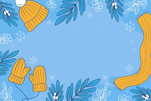 Hand drawn winter background