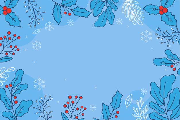 Hand drawn winter background